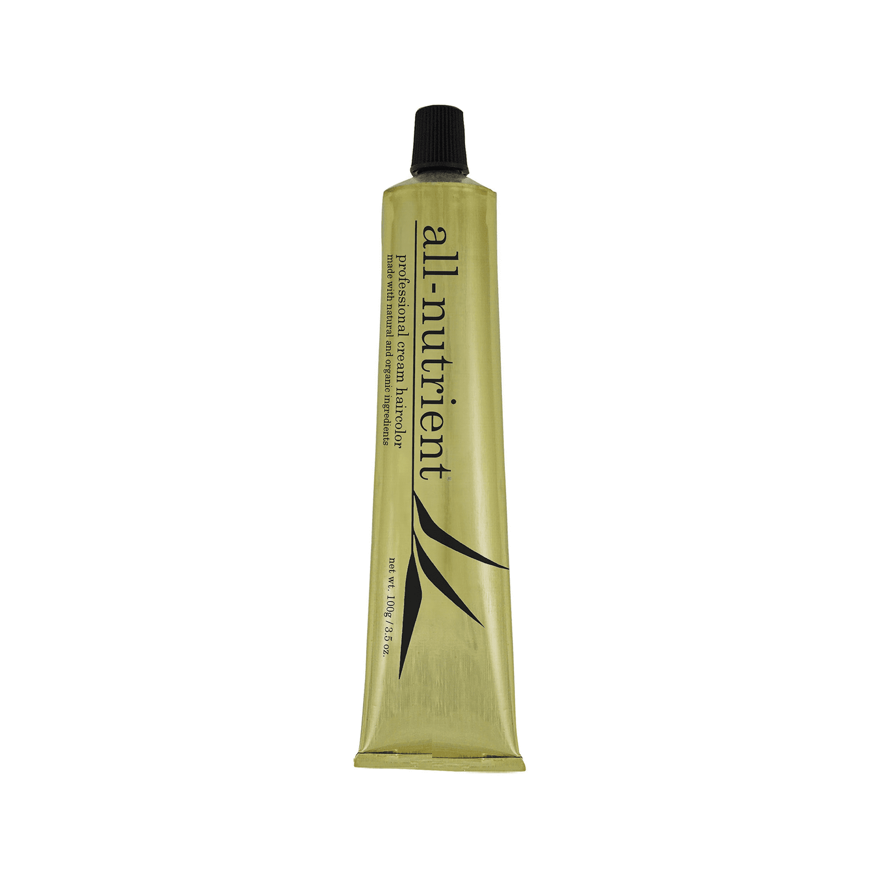 Tube of 'all-nutrient' hair product on a white background