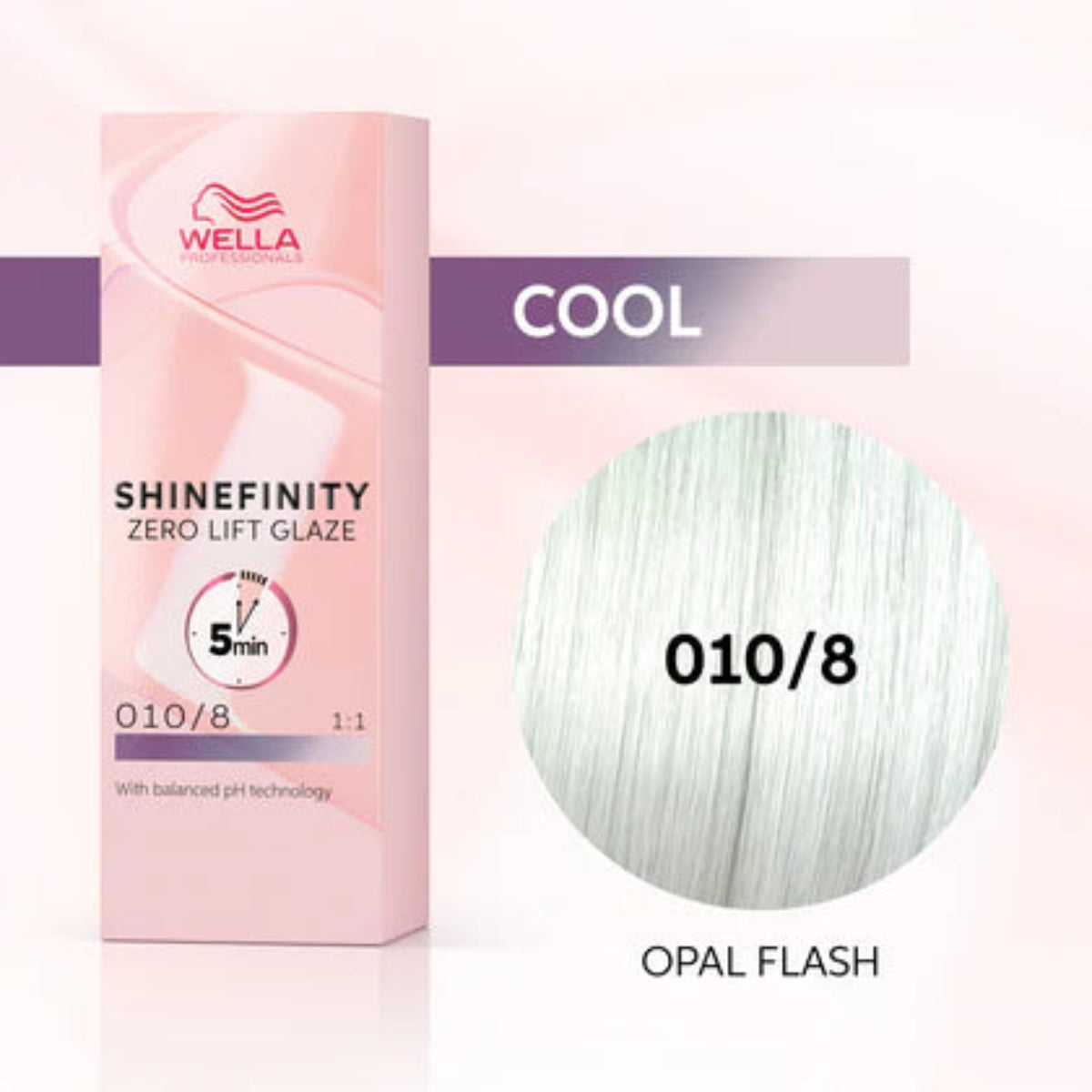 Wella Shinefinity Zero Lift Glaze Demi-Permanent 2oz & Point-Tail Plastic Comb (Bundle)