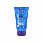 Blue tube of Clean & Clear Blackhead Daily Scrub on a white background