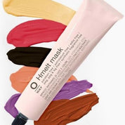 Owayhmelt mask tube with colorful paint swatches on a white background