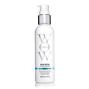 A bottle of Color WOW Dream Cocktail hair care product with a white pump dispenser and blue label on a white background.