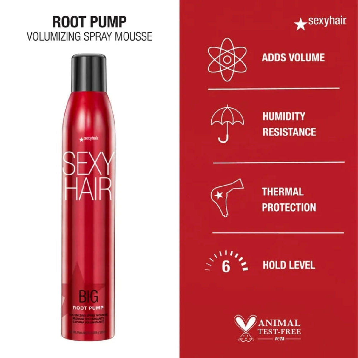 Sexy Hair Root Pump Volumizing Mousse for Fine Hair Lift & Fullness