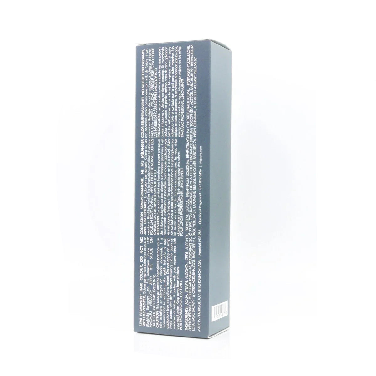 Tall rectangular box with text on a white background