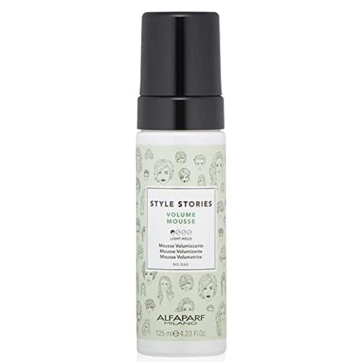 Alfaparf Style Stories Volume Mousse bottle on a white background