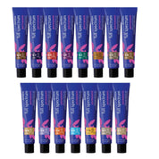 Multiple tubes of Aveda Full Spectrum Permanent Hair Color on a white background