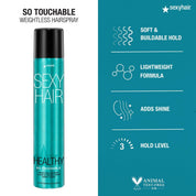 Sexy Hair Weightless Hairspray for Flexible Hold & Touchable Hair