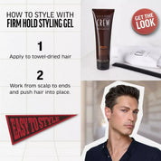 American Crew Firm Hold Styling Gel  – Strong Hold Hair Gel for Men