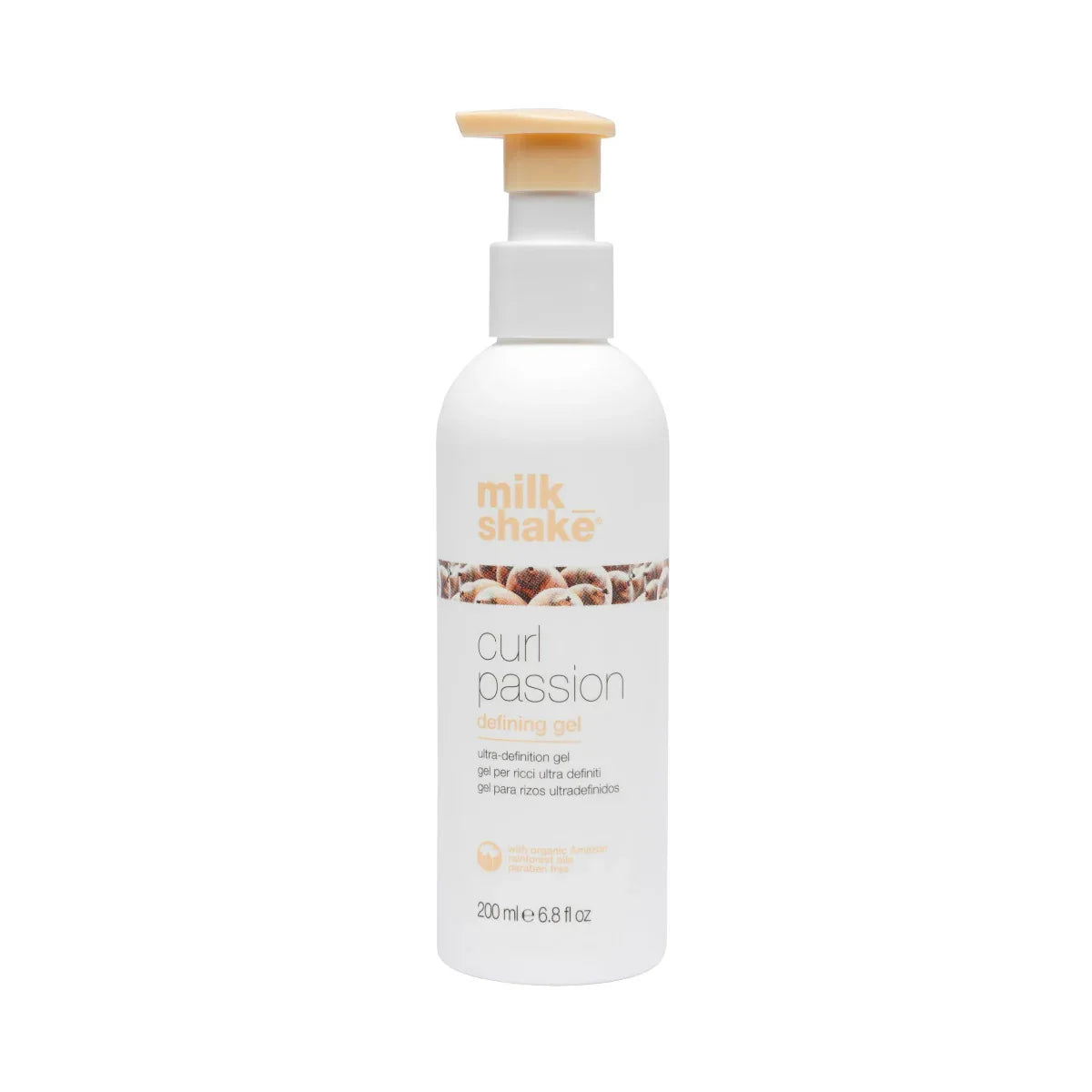 Milk Shake Curl Passion styling gel bottle on a white background