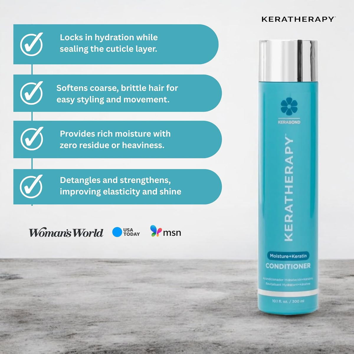 Keratherapy Moisture Shampoo, Conditioner 10.1 oz & Leave In Conditioner 8.5 oz
