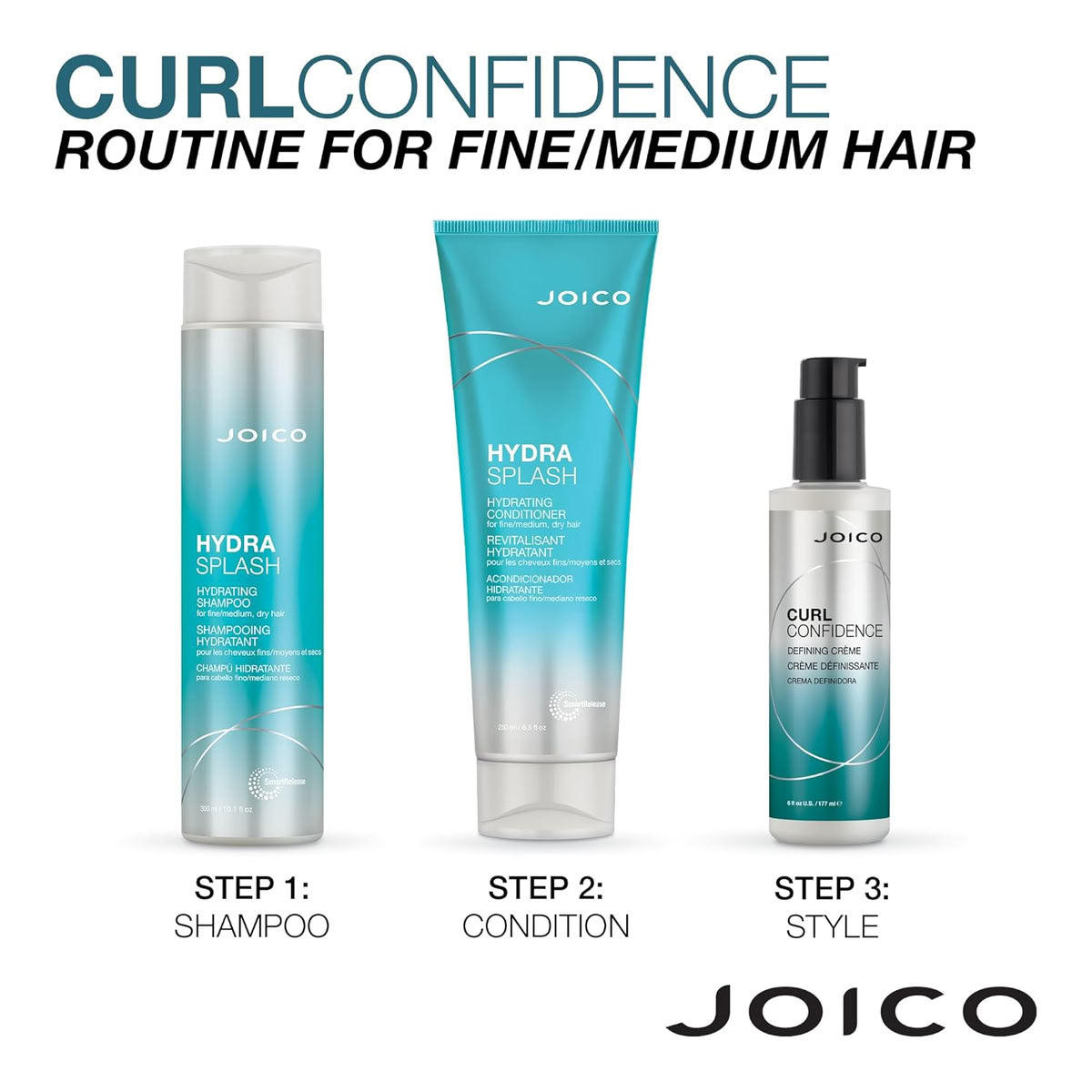 medium hair with step-by-step instructions on a white background.