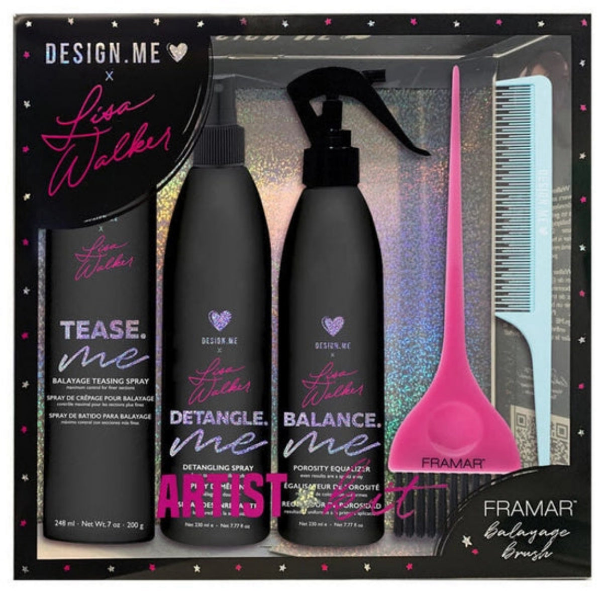 balayage hair kit with detangling spray and brush
professional balayage highlighting kit for home use
teasing spray for hair sectioning and lift
hair detangling spray for smooth styling prep
balayage brush for precision blending highlights