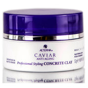 Alterna Caviar Anti-Aging Concrete Clay jar with purple lid on a white background
