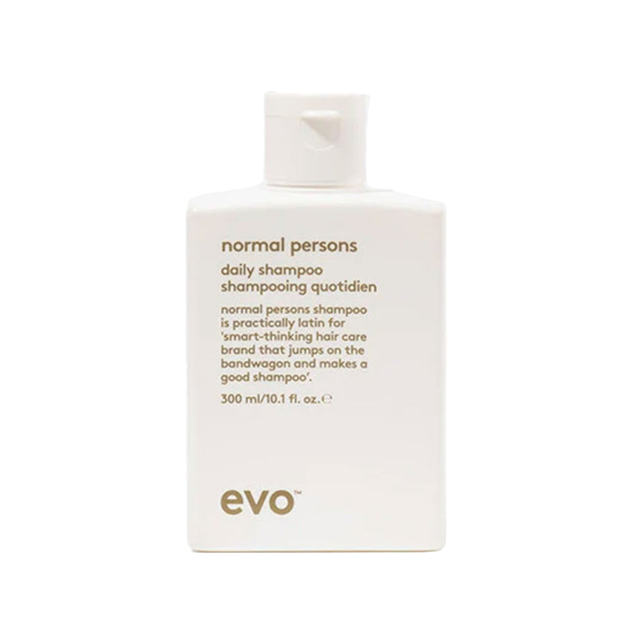 Evo shampoo bottle packaging on a white background