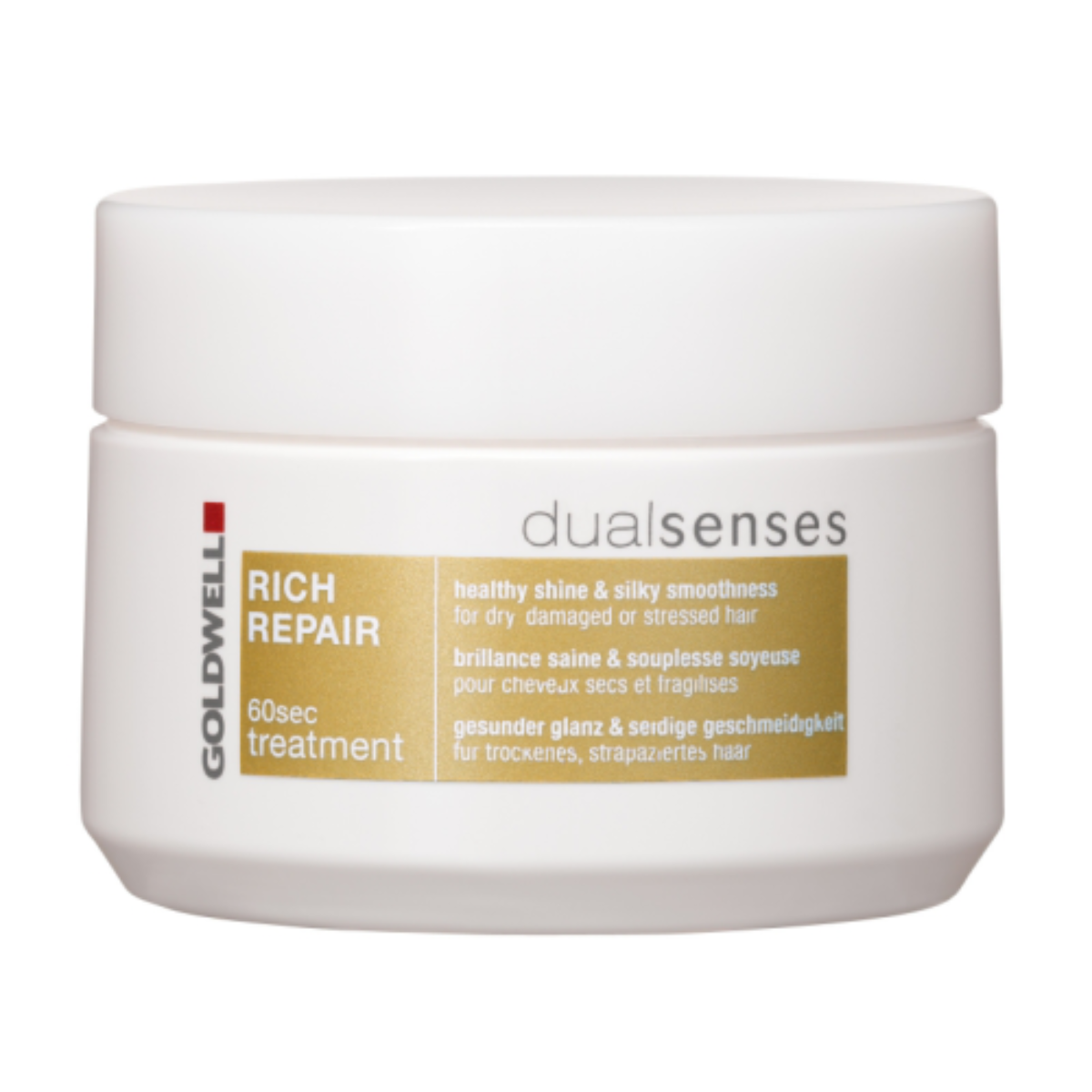 Goldwell dualsenses Rich Repair treatment jar on a white background