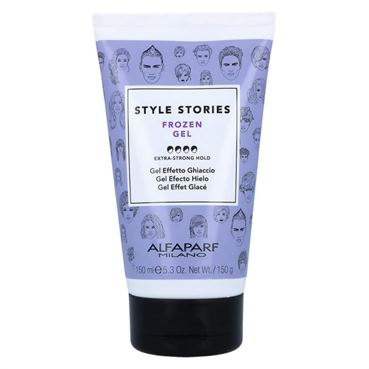 Alfaparf Milano Style Stories Frozen Gel tube on a white background