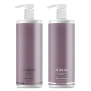 Aluram Clean Beauty Daily Shampoo and Conditioner33.8 oz bottles on a white background