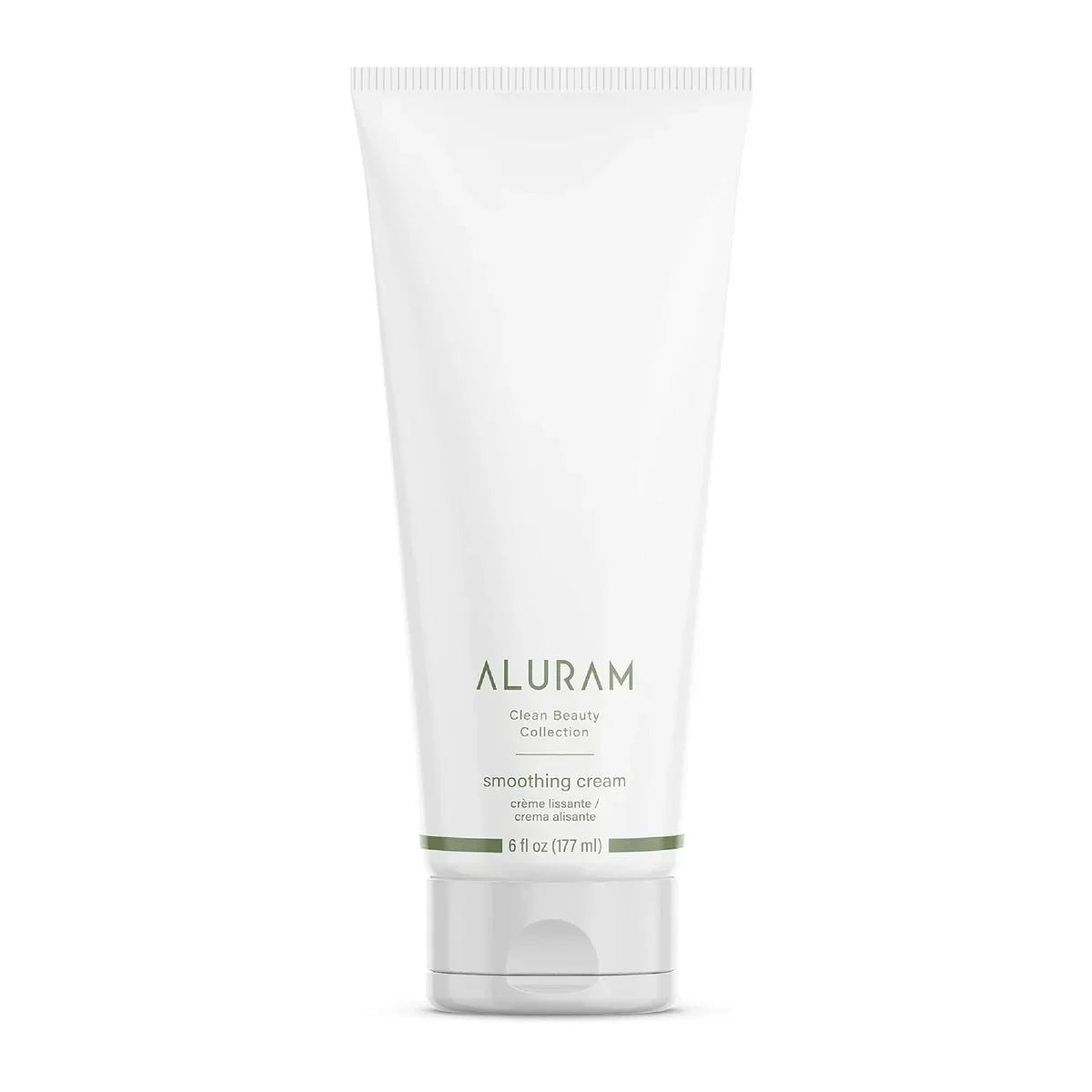 White tube of Aluram Coconut Water Smoothing Cream on a white background