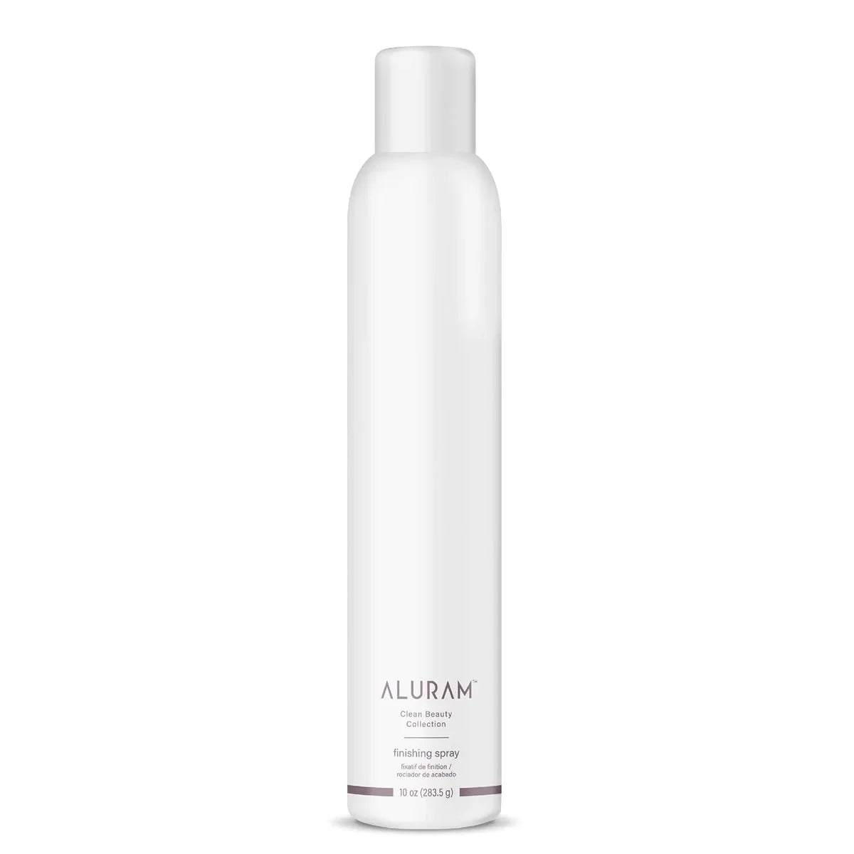 White bottle of Aluram Finishing Spray on a white background