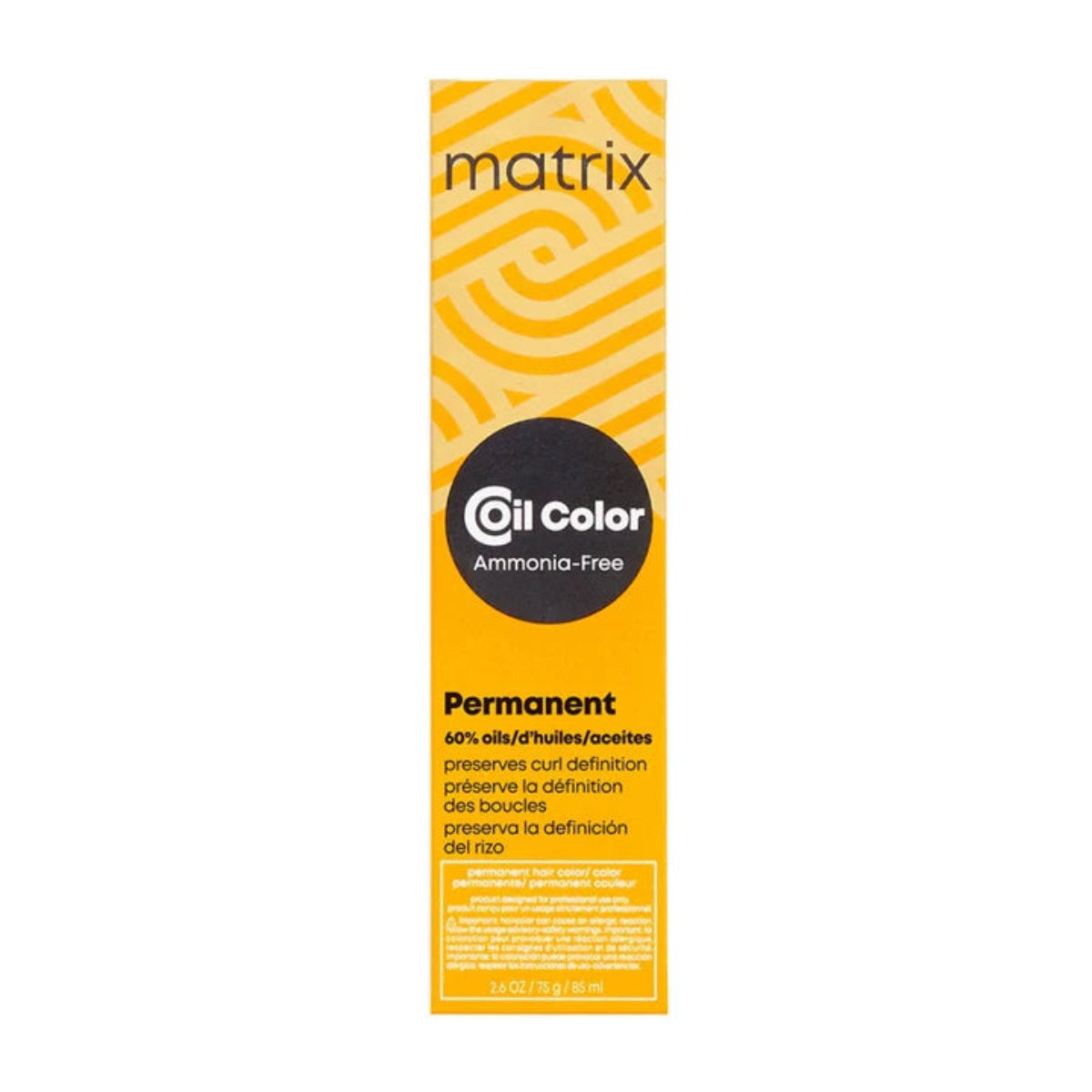 Matrix Coil Color ammonia-free hair product packaging on a white background