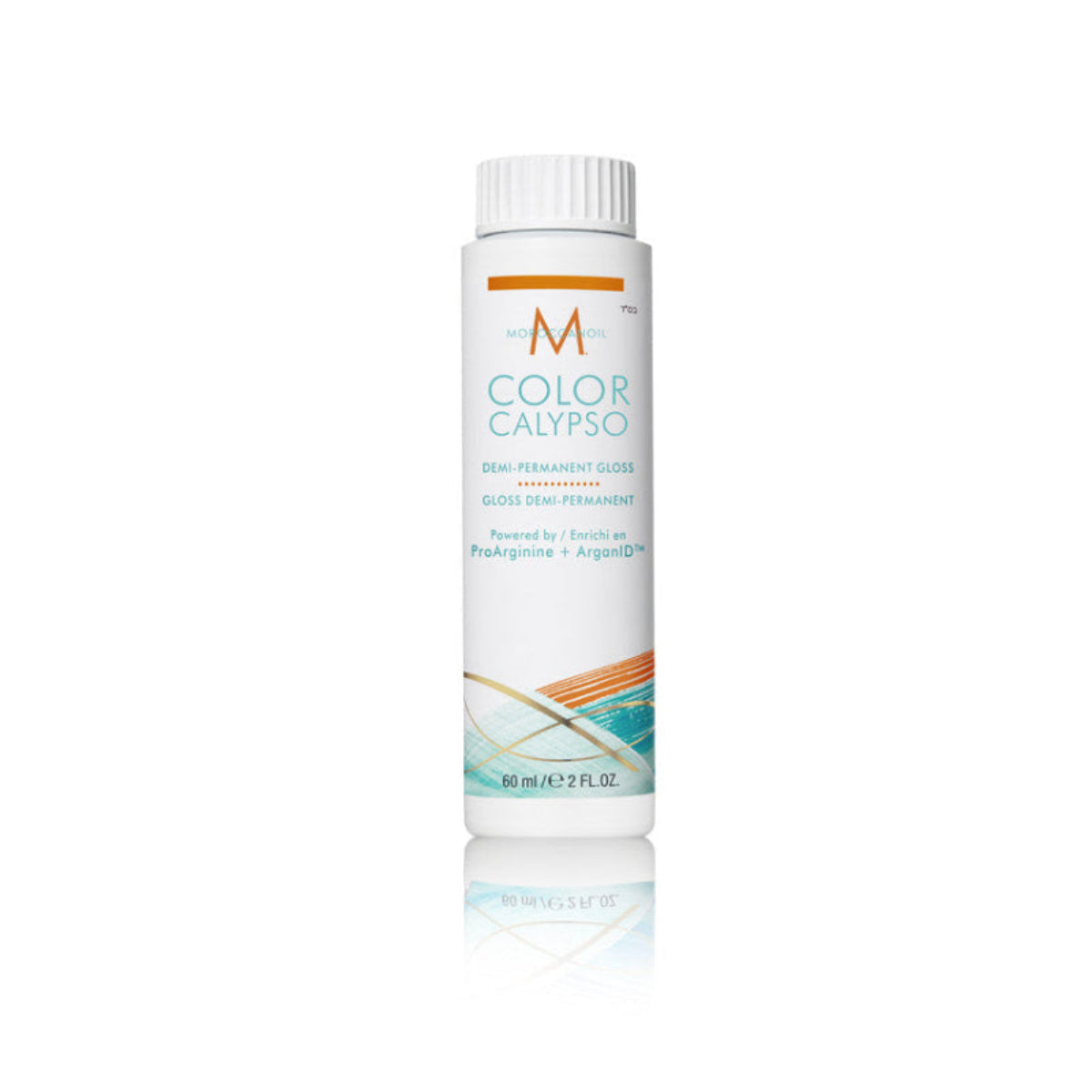 Bottle of M Color Calypso hair color on a white background