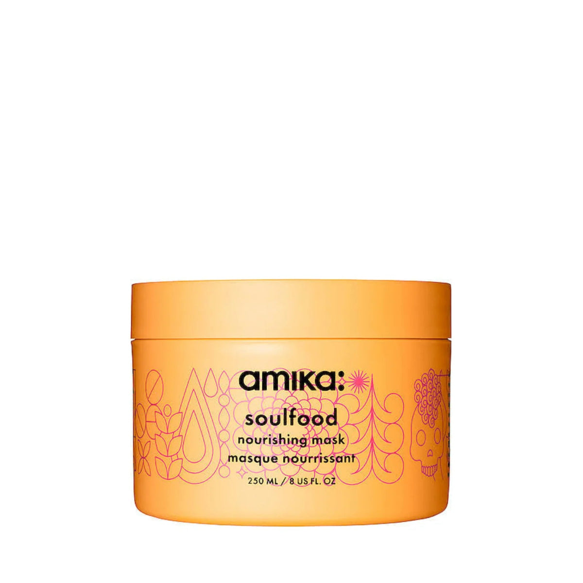 Amika soulfood nourishing mask jar on a white background