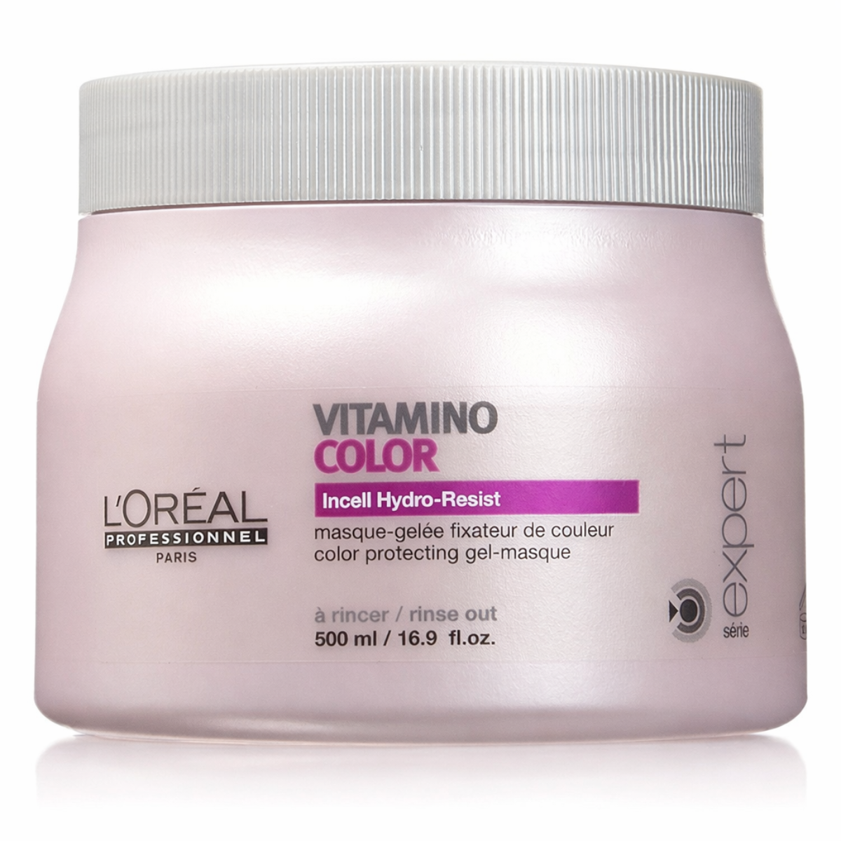 L'Oreal Professional Vitaminmo Color hair mask jar on a white background