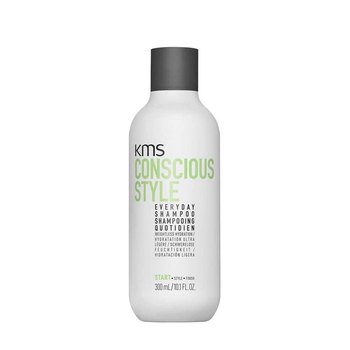 KMS Conscious Style shampoo bottle on a white background