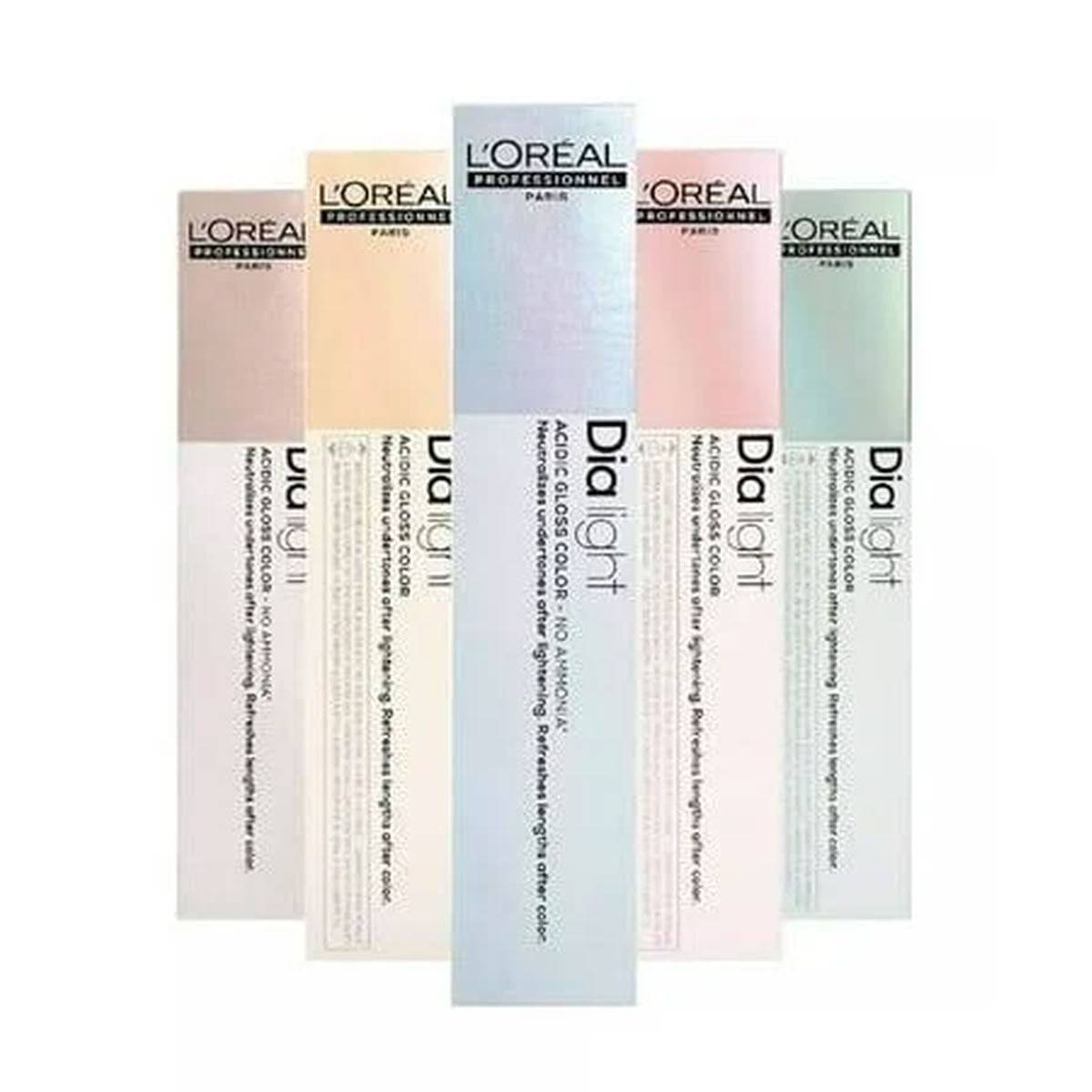 L'Oreal Dia Light hair color samples on a white background