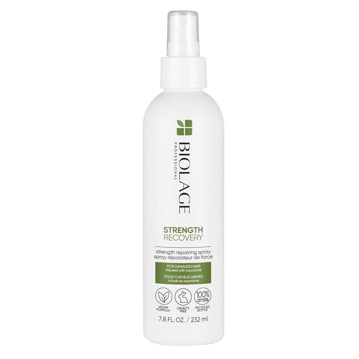 BIOLAGE Strength Recovery spray bottle on a white background