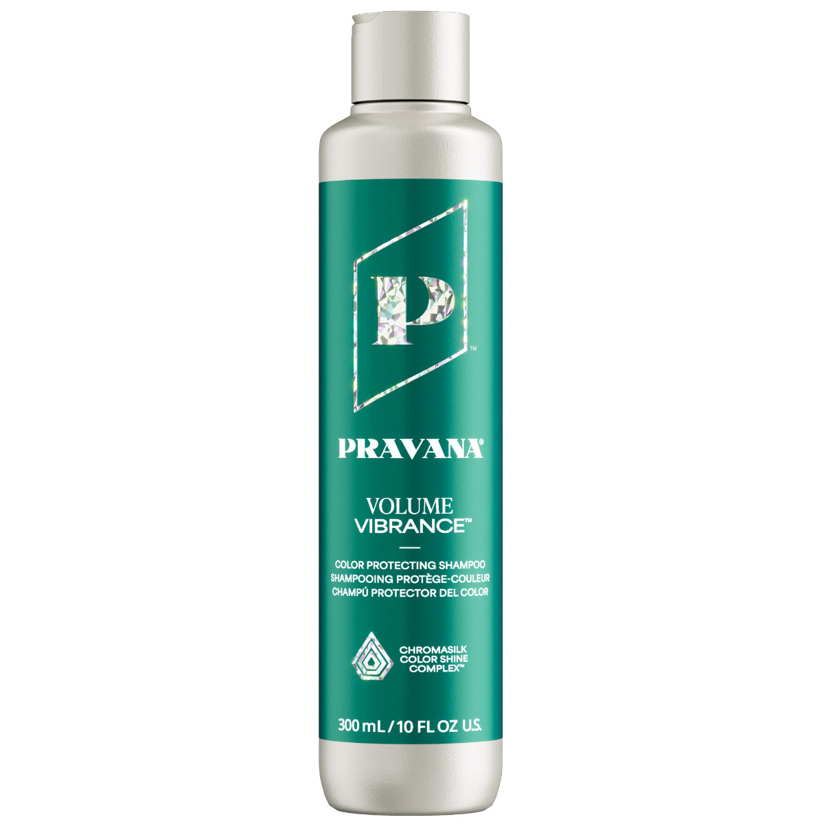 Pravana Volume Vibrance shampoo bottle on a white background
