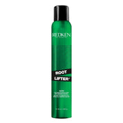 Green bottle of Redken Root Lifter on a white background