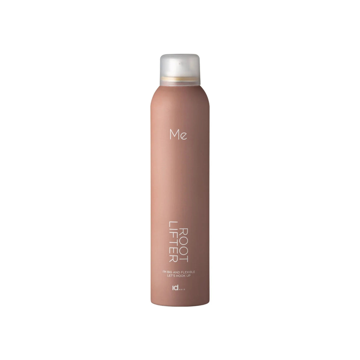 Brown bottle labeled 'Me' with 'Root Lifter' on a white background