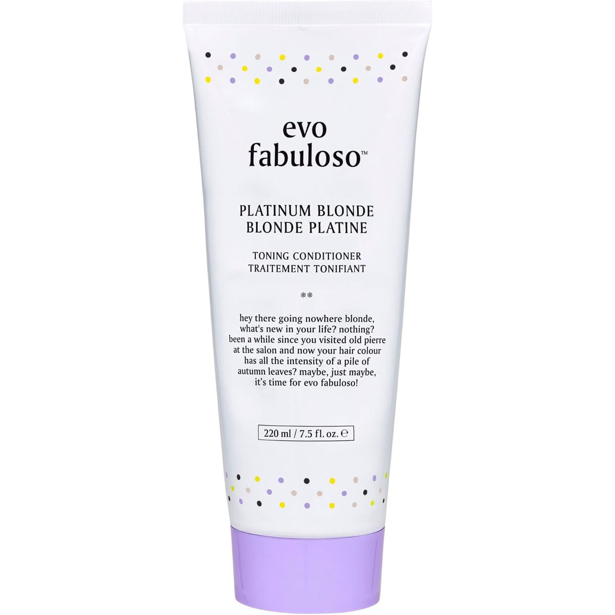 Evo Fabuloso Platinum Blonde conditioner tube on a white background