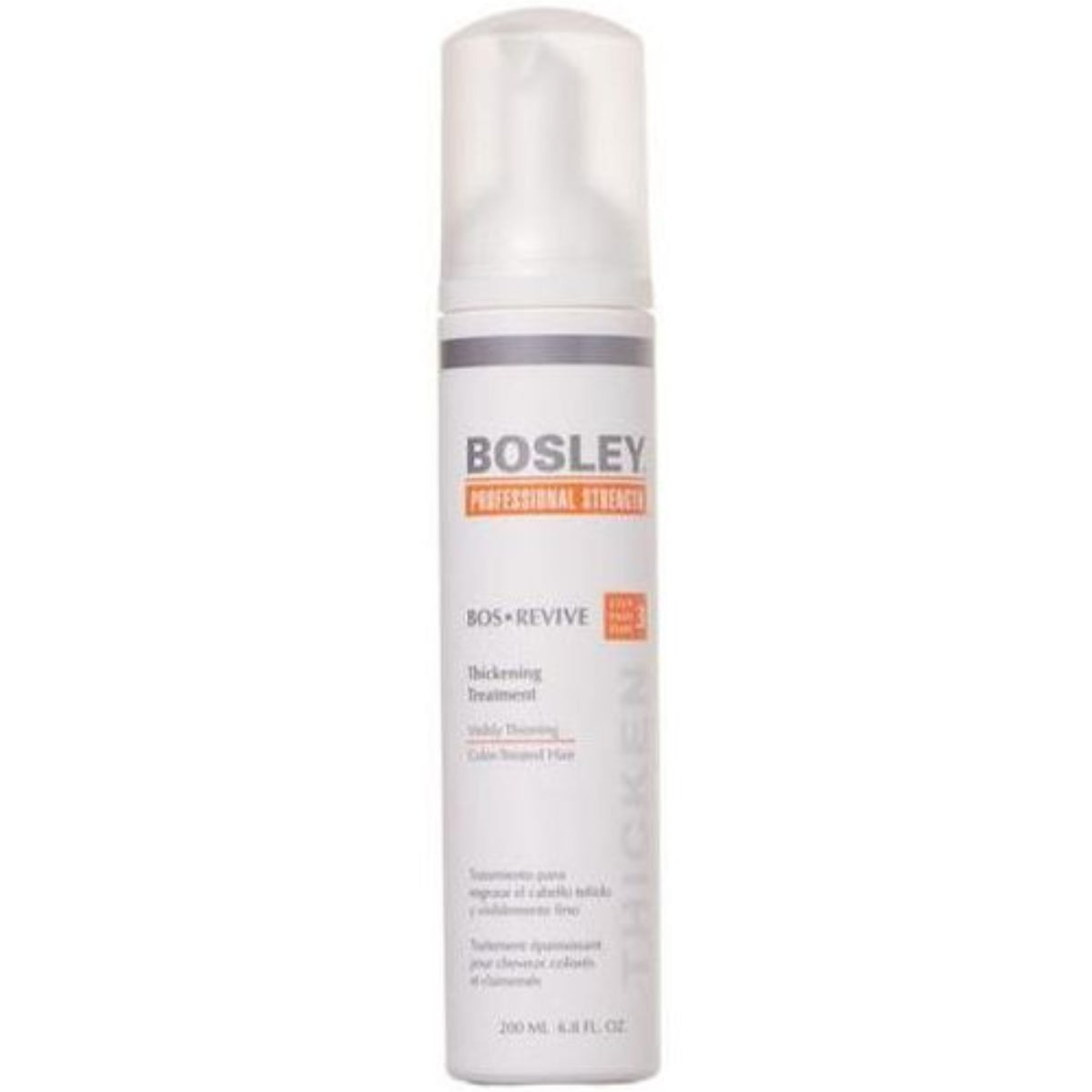 Bosley hair care product bottle on a white background