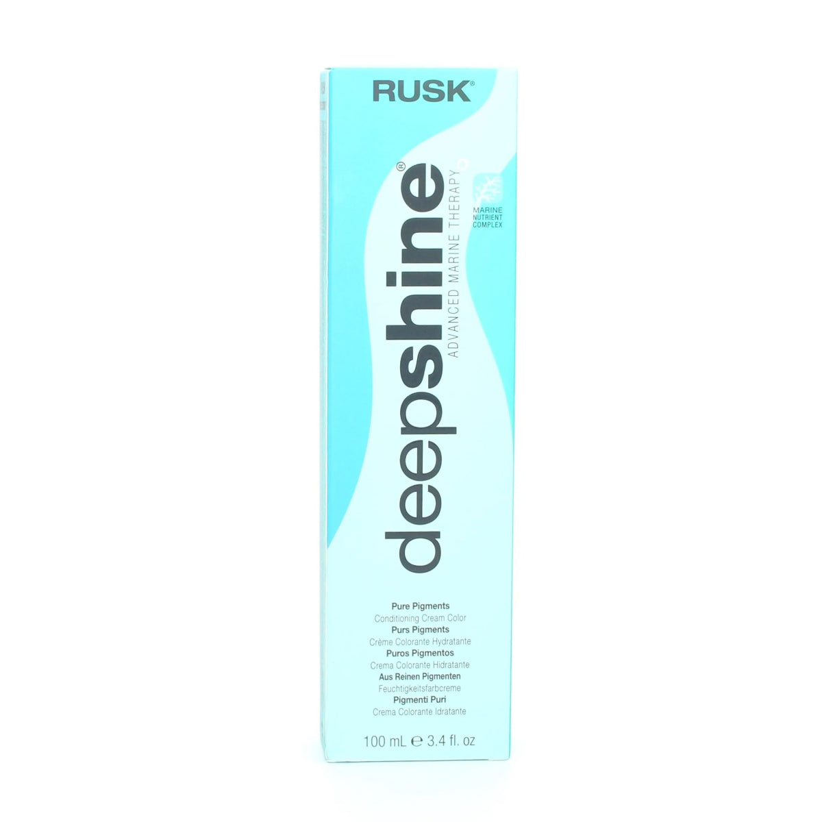 Rusk Deepshine hair product packaging on a white background