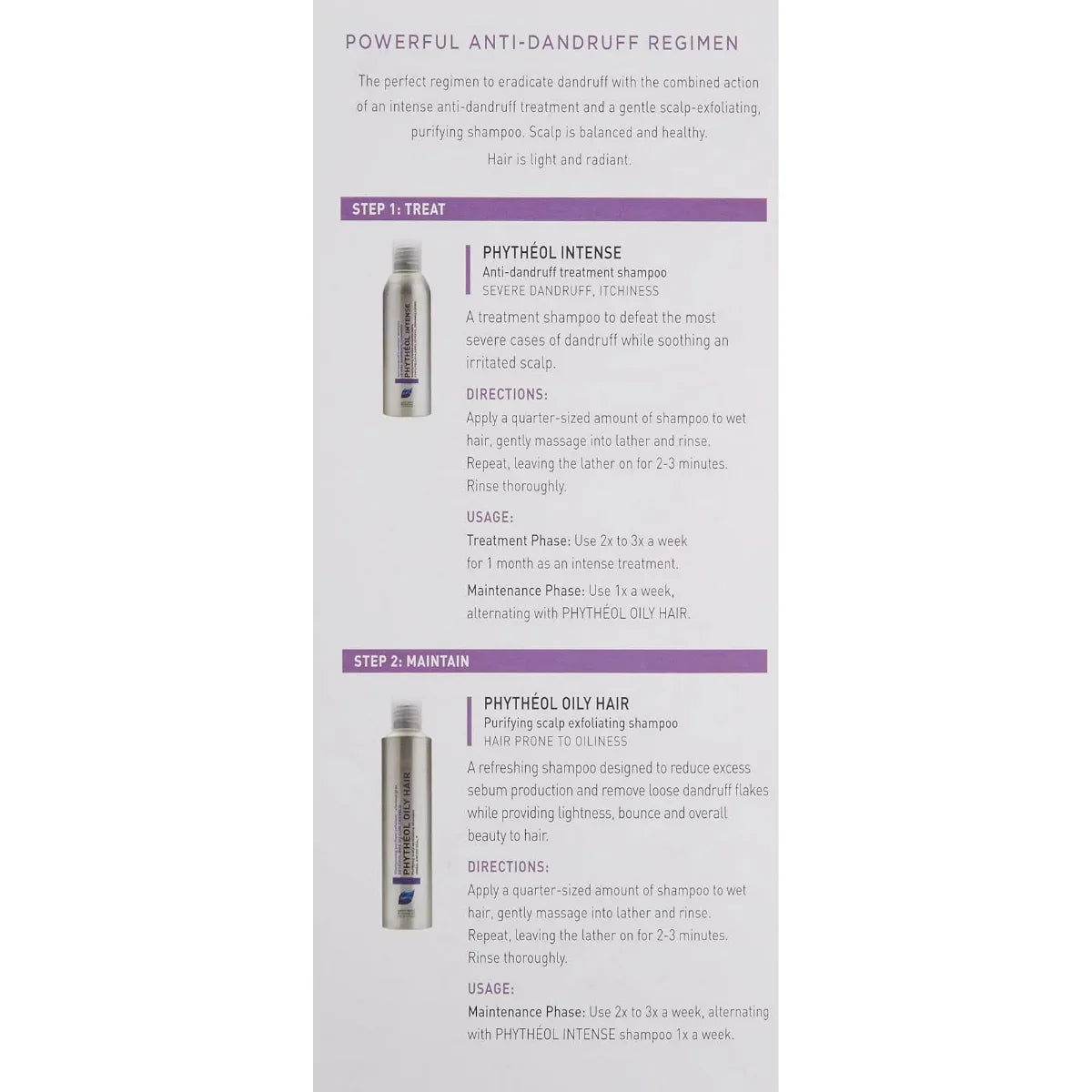Phyto Phytheol Intense Anti-Dandruff Treatment Shampoo & Phytheol Oily Hair Purifying Scalp Exfoliating Shampoo Duo