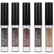 Five Eufora concealer bottles in various shades on a white background