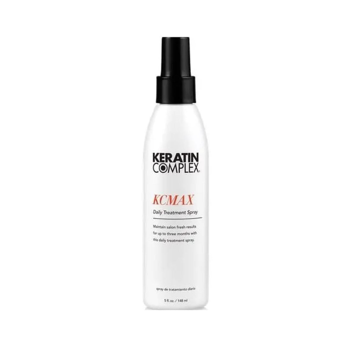 Keratin Complex Kumax Daily Treatment Spray bottle on a white background