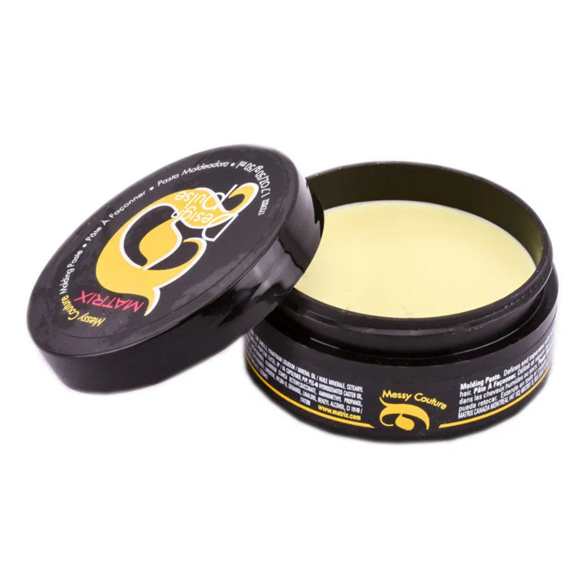 Open black container of hair product with visible cream inside, branded 'Nasty Couper'.