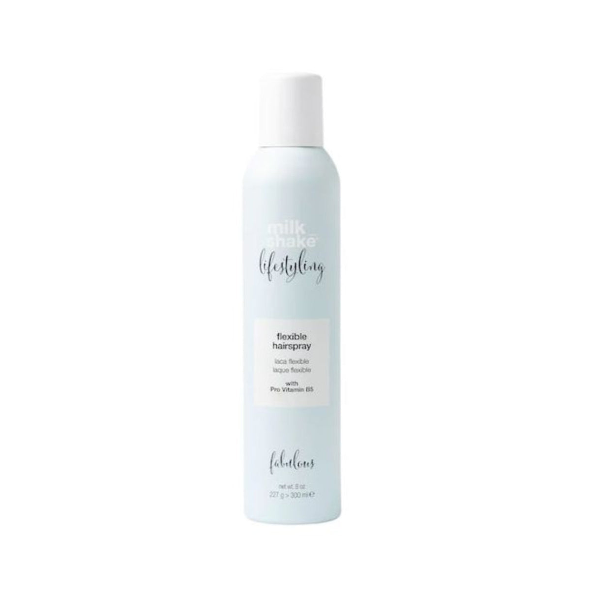 Milk Makeup hair spray bottle on a white background