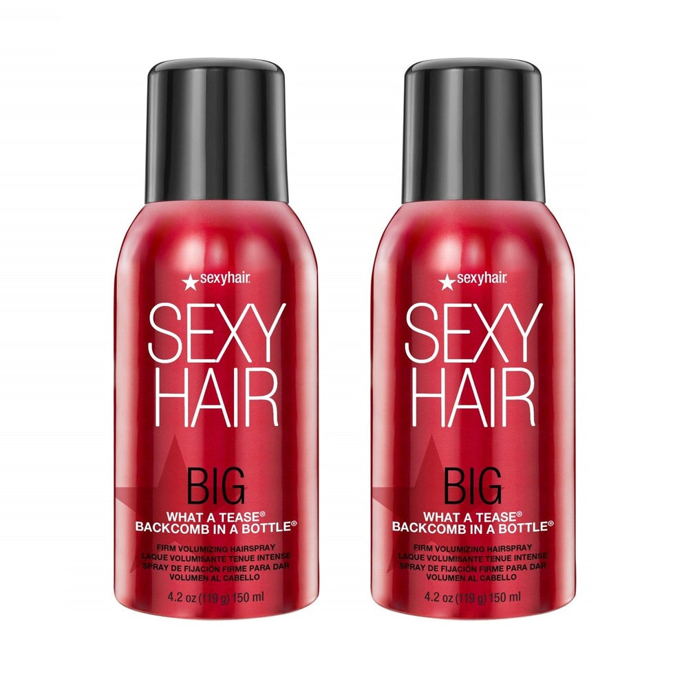 sexyhair big what a tease volumizing hairspray 2 pack
firm hold hairspray for volume and lift styling
teasing hairspray for big full hair volume
long lasting volumizing spray for fine flat hair
professional hairspray for backcombing and texture
