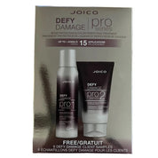 Joico Defy Damage Pro Series packaging with two hair care products on a gray background