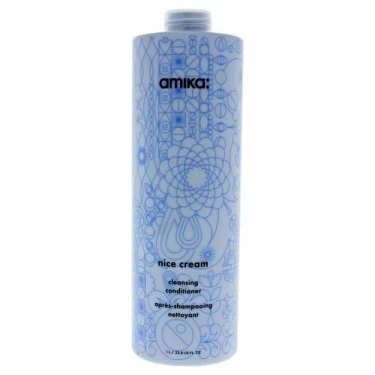 Amika cleansing conditioner bottle on a white background